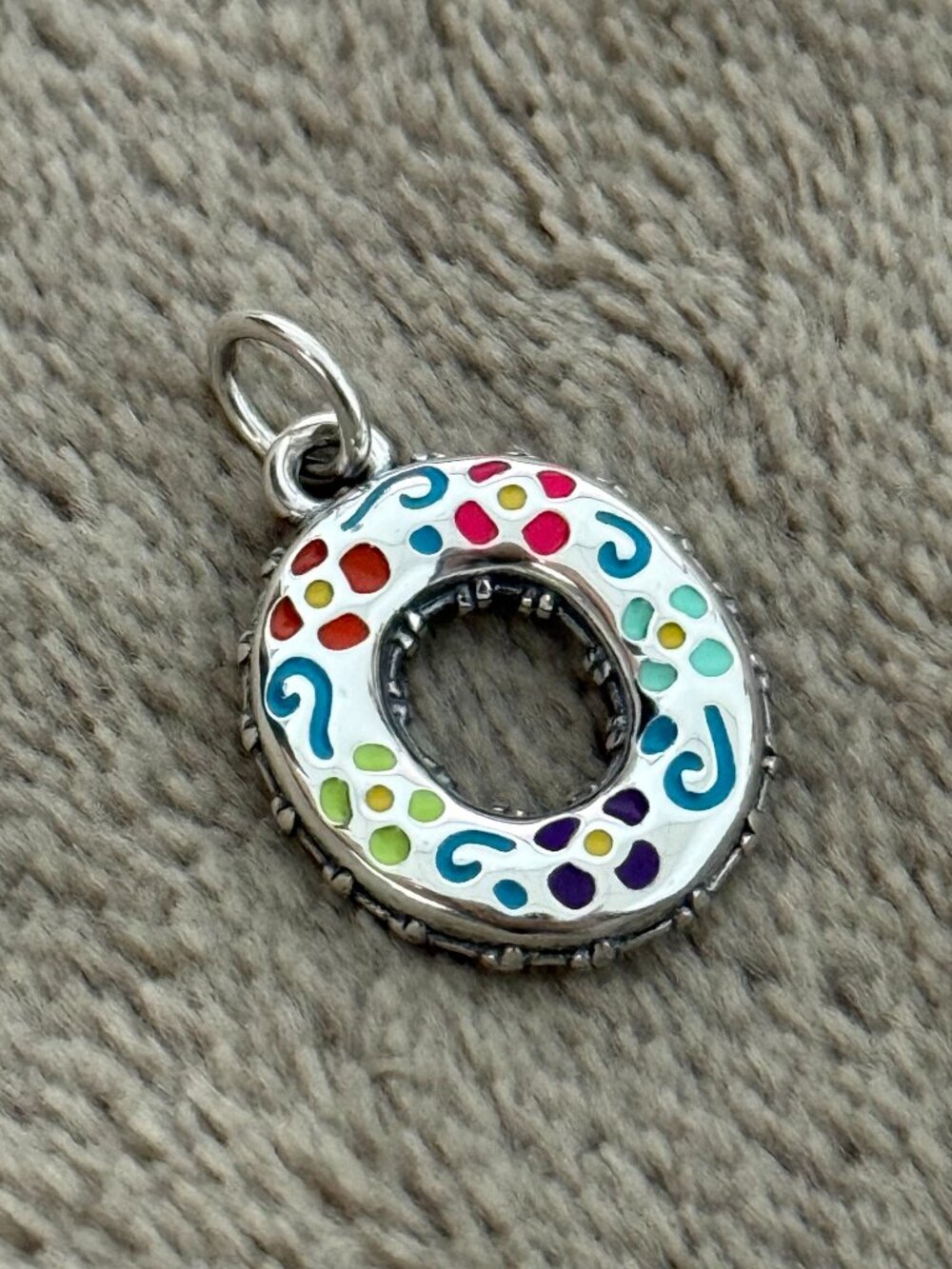 O- Enamel Consuela Floral Initial Charm